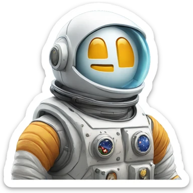 small bitcoin robot moon profit astronaut sticker