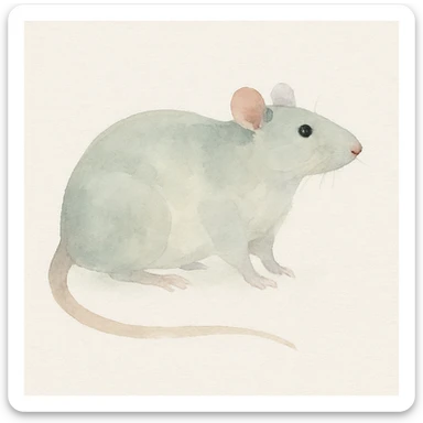 realistic rat watercolor style sticker