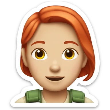 girl with red hair who is a zookeeper  sticker