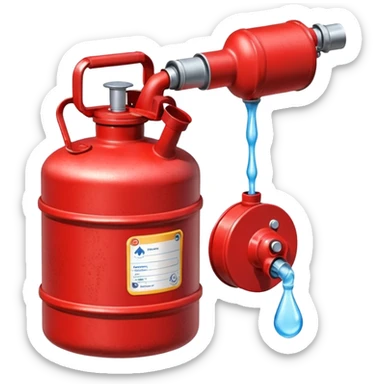 red american gas canister pouring sticker