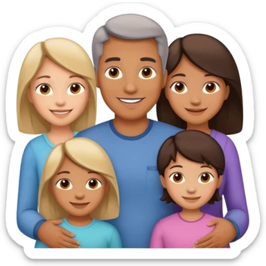peut tu me cree une image dune famille de 5 papa maman 3 fille enfant sticker