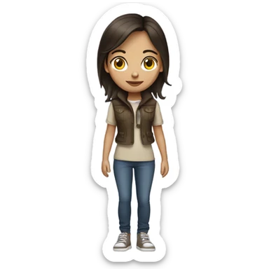 full body brunette girl sticker