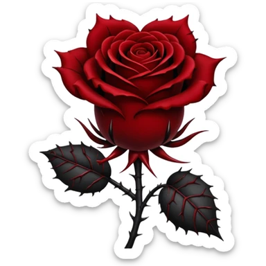 heart with gothic black rose sticker