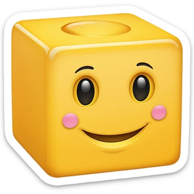 Cube yellow with a face sticker