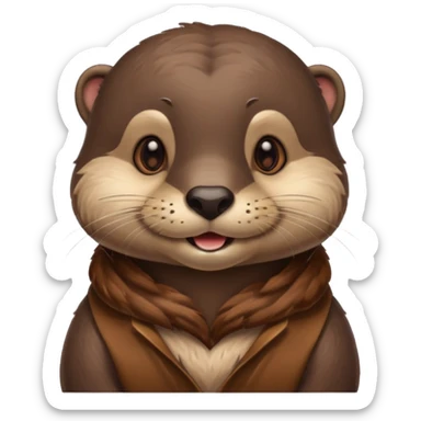 a flirty male otter smirking sticker