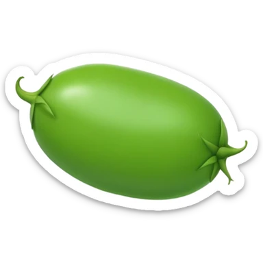 A plain green pea, perfectly round and bright green, no face, no decorative elements, just a simple pea sticker