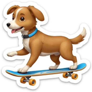 Dog on a skateboard sticker