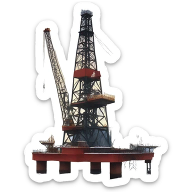 oil rig in snow sticker