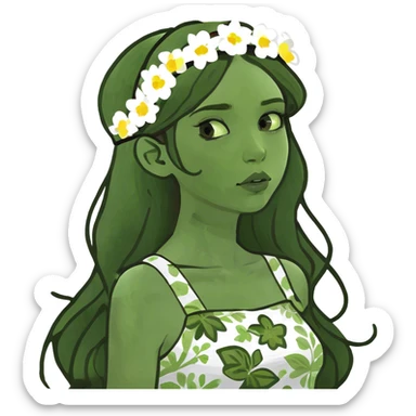 Beautiful girl with long brown hair with  lips white skin  sticker