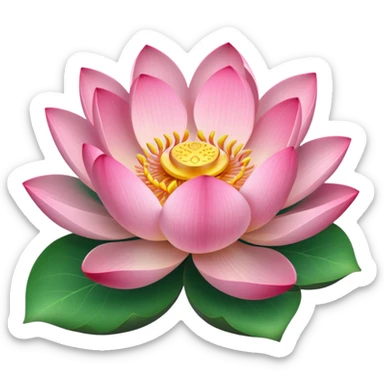 blooming lotus with leaf sticker