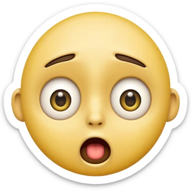shocked emoji, expressive face, wide eyes, open mouth, yellow face, no text sticker