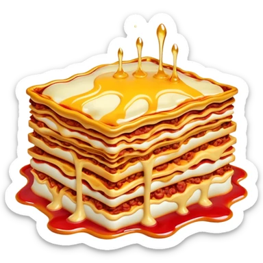 surreal salvadore dali style melting spam lasagna landscape sticker