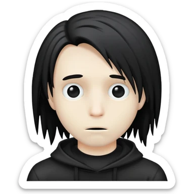 Emo guy with hair over face  sticker