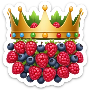 berry crown made of mixed forest fruits sticker