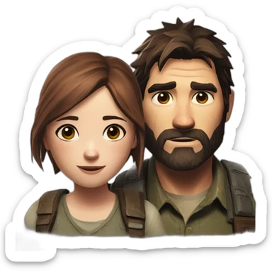Joel and ellie from the last of us sticker