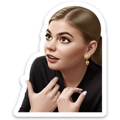 realistic portrait of girl with earrings sticker