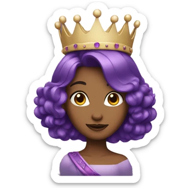 Princess with purple hair sticker