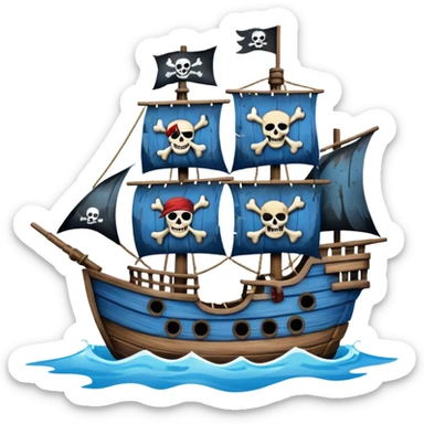 blue Pirate Ship sticker