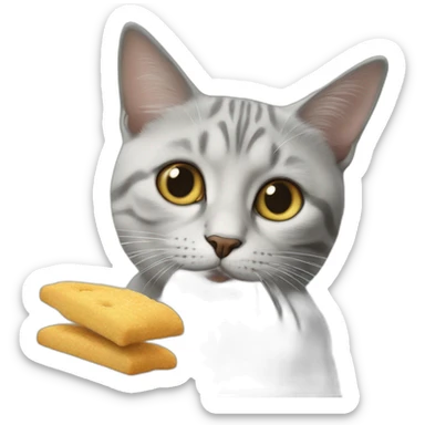 Un chat qui mange du caca sticker