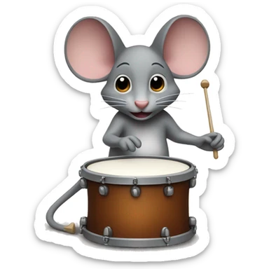 A mouse playing the drums sticker