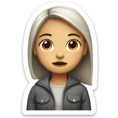 sad girl with a broken leg  sticker