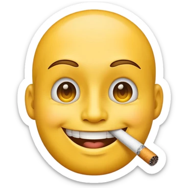 yellow face emoji smoking  sticker