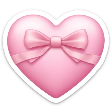 Light pink heart with bow  sticker