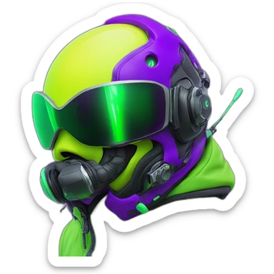 Crazy ants color lemon green and purple neon streetwear cybertech smart Futuristic cyber AR/VR point from him up doing a moonwalker sticker