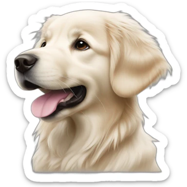 Golden retriever blanc chiot sticker
