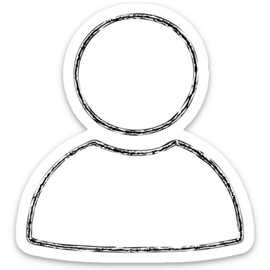 hand-drawn outlined icon of a client or customer, sketchy lines sticker