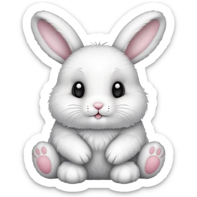 cute bunny rabbit saying buenas noches sticker