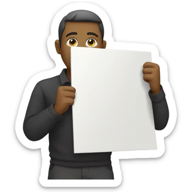 man standing holding placard on stick sticker