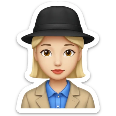 black hat wearing coloring clothes sticker