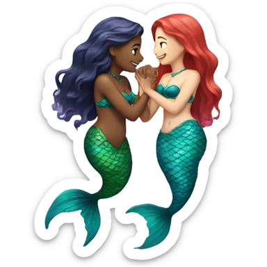 two mermaids in love sticker