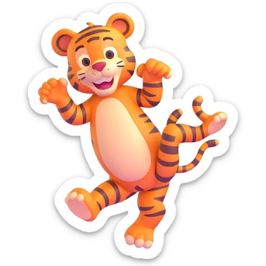 classic Tigger from Winnie the Pooh, cheerful and energetic sticker