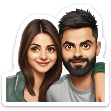 Virat Kohli with Anushka Sharma  sticker