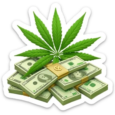 Marijuana and money sticker