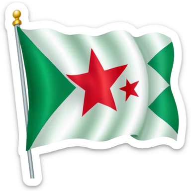 Green syria flag with three red flags  sticker