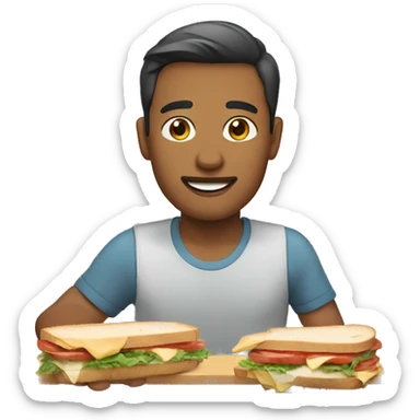 Person making sandwich  sticker