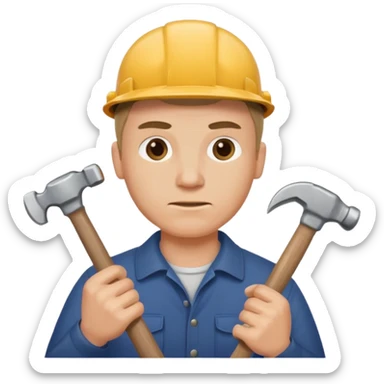 Men with a hammer and a nail sticker