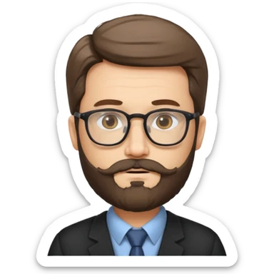 professor with a beard sticker