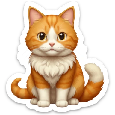 Make me a orange tabby cat with a white chin and a bit of white on the end of his tail sticker