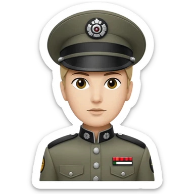 Star Wars Imperial officer with kepi hat and no shoulder boards, olive-gray uniform sticker