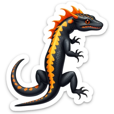 Black an Orange Salandit-Salamander-Draco-Drakeon-hybrid sticker