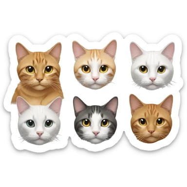four cats looking really cool sticker