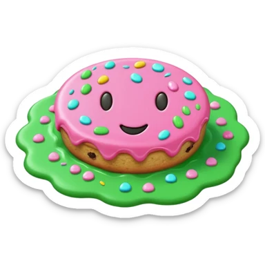 cookie in color pink and green water sticker