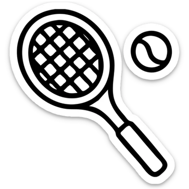 tennis racket with ball icon sticker
