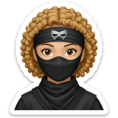 Mujer bandida con rulos 👩🏻🥷🏻
 sticker