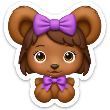 Pookie with bow emoji sticker