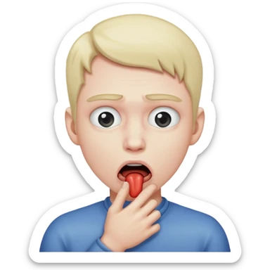 Person choking themself sticker